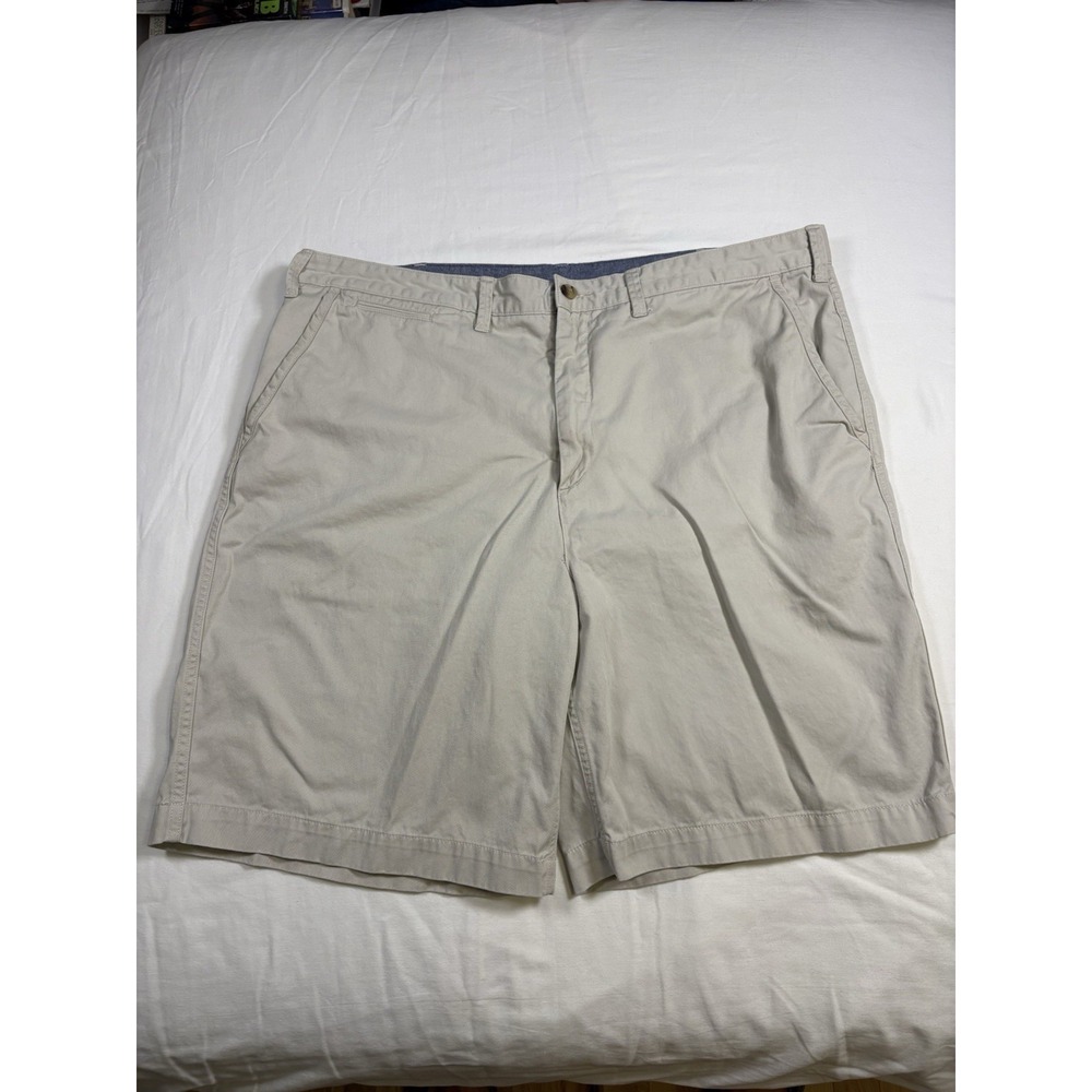 Polo Ralph Lauren Shorts Mens 42 Khaki Beige Tan Chino Flat Front Causal Cotton